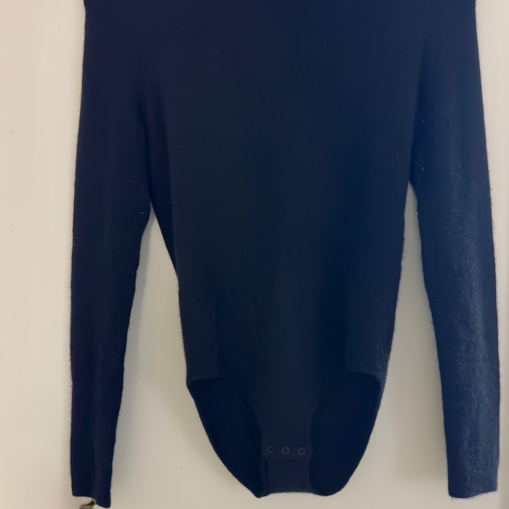Loulou Studio Black Long Sleeve Bodysuit 100% CASHMERE